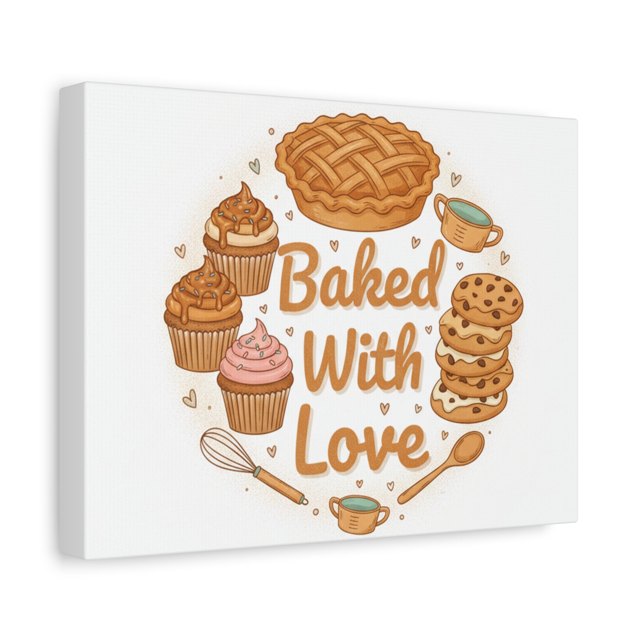 Baked With Love Canvas | Cozy Baking Aesthetic, Flour Power Decor
