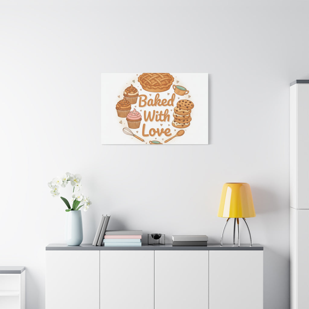 Baked With Love Canvas | Cozy Baking Aesthetic, Flour Power Decor