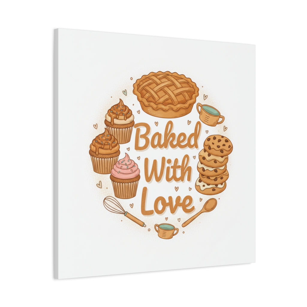 Baked With Love Canvas | Cozy Baking Aesthetic, Flour Power Decor