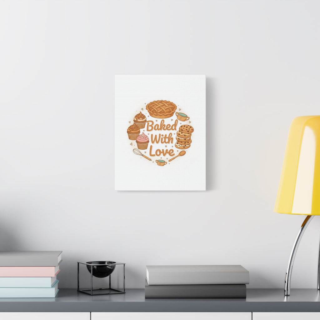 Baked With Love Canvas | Cozy Baking Aesthetic, Flour Power Decor