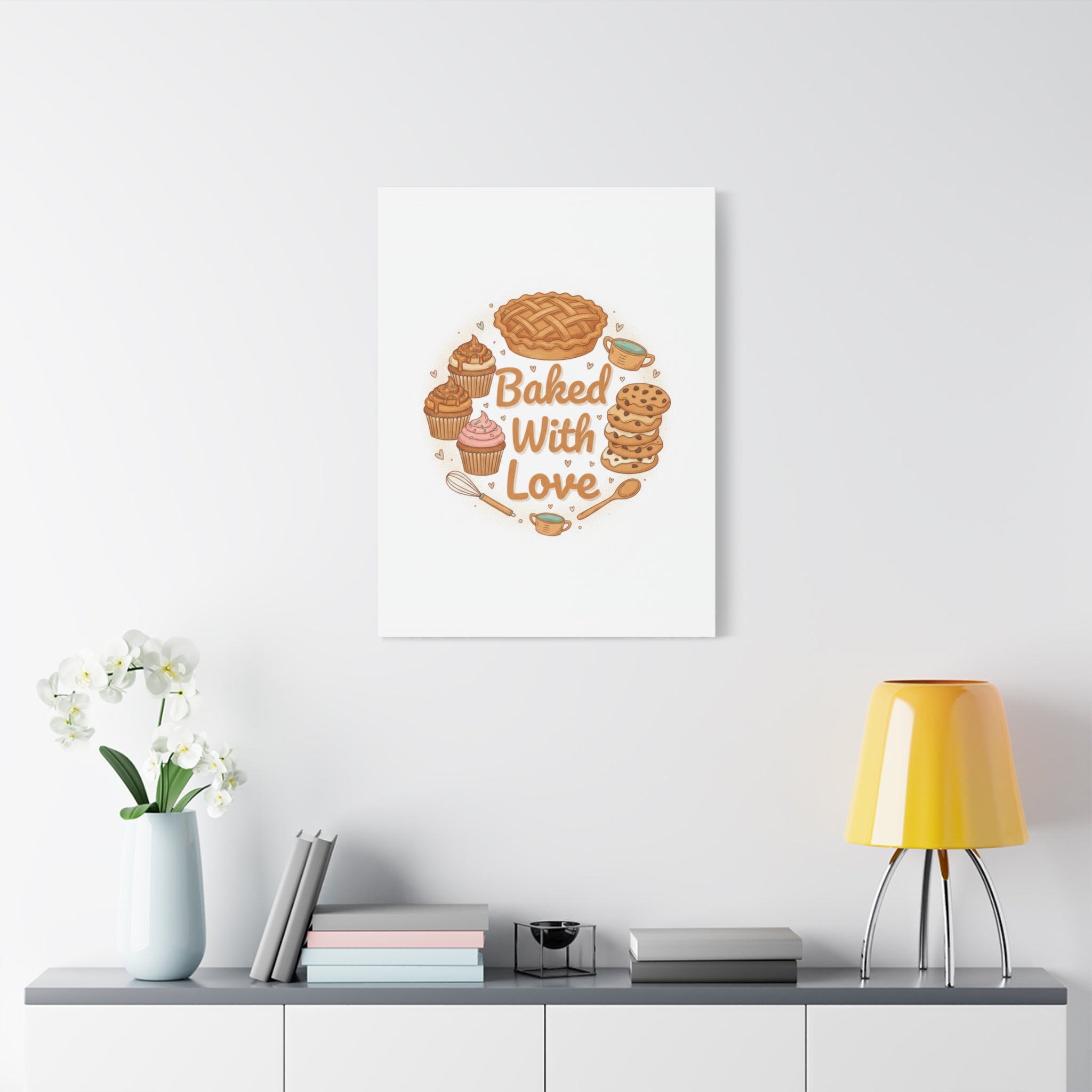 Baked With Love Canvas | Cozy Baking Aesthetic, Flour Power Decor