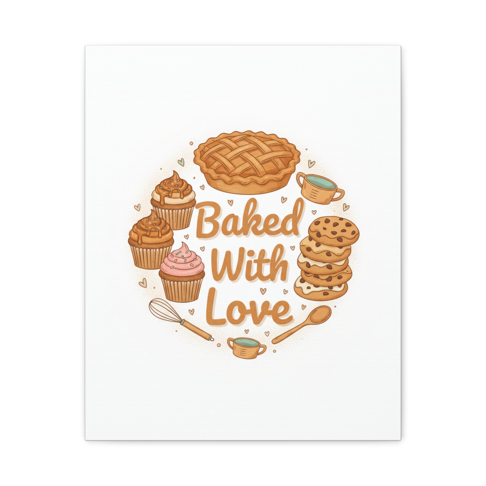 Baked With Love Canvas | Cozy Baking Aesthetic, Flour Power Decor