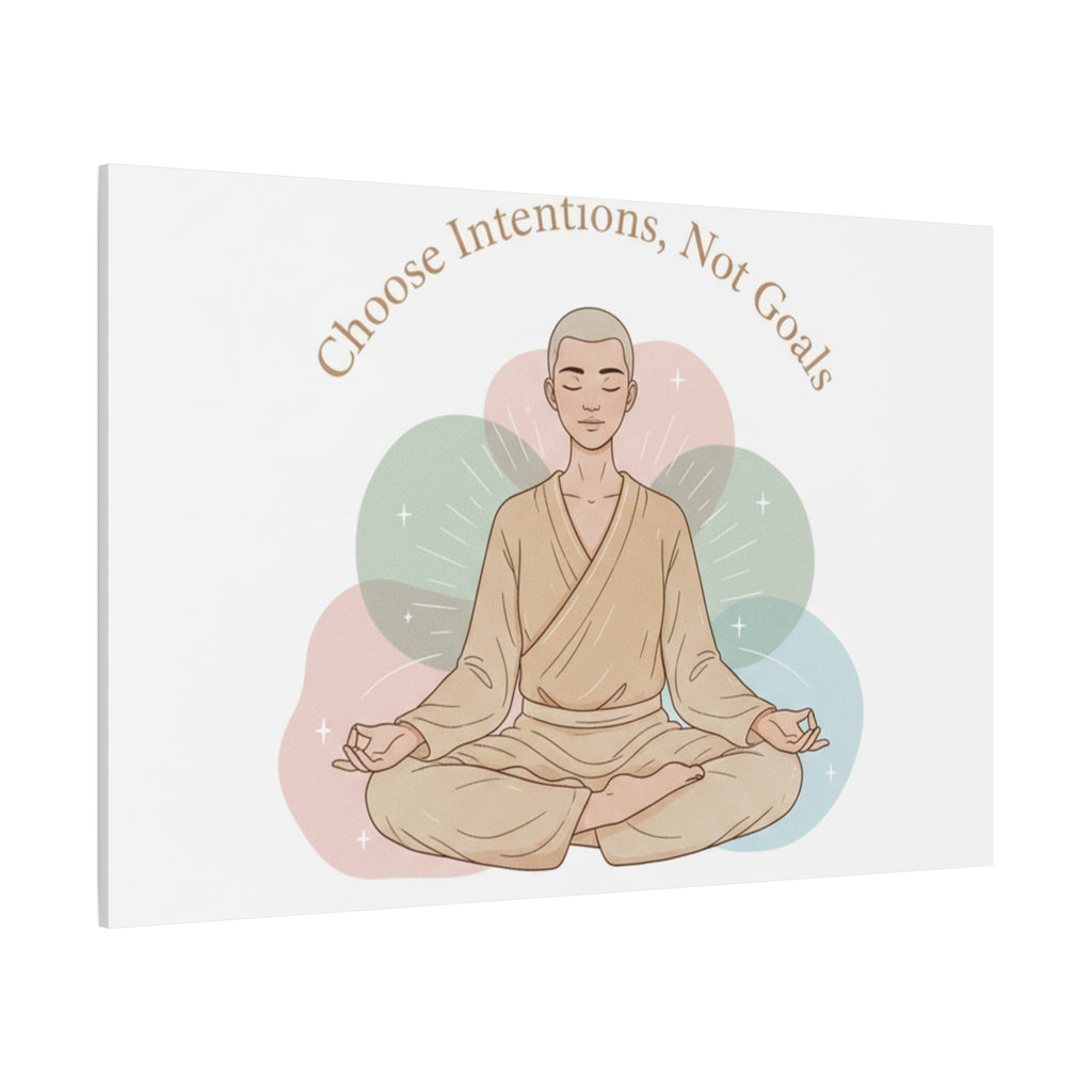 Choose Intentions Not Goals Canvas | gentle wellness poster, intention art