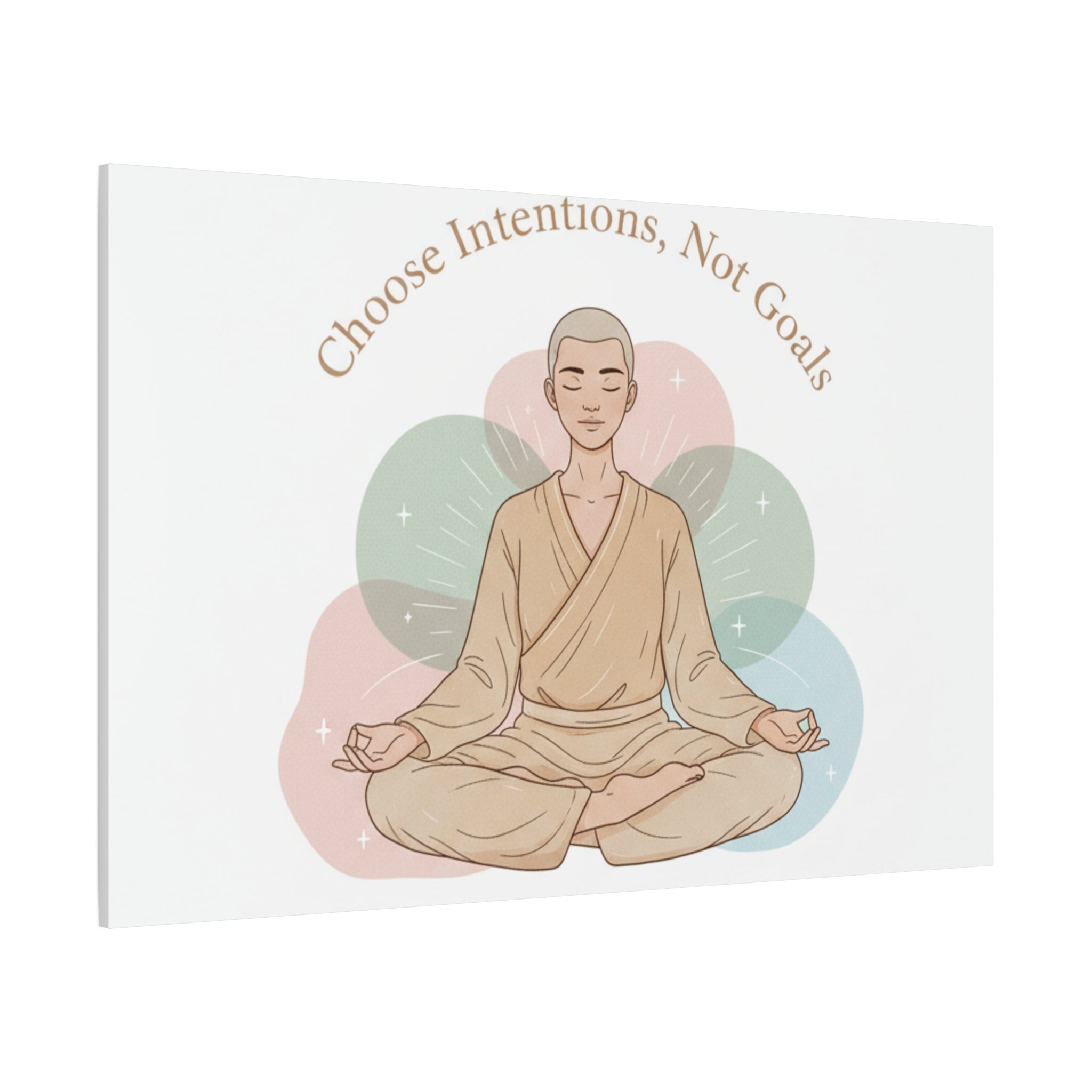 Choose Intentions Not Goals Canvas | gentle wellness poster, intention art