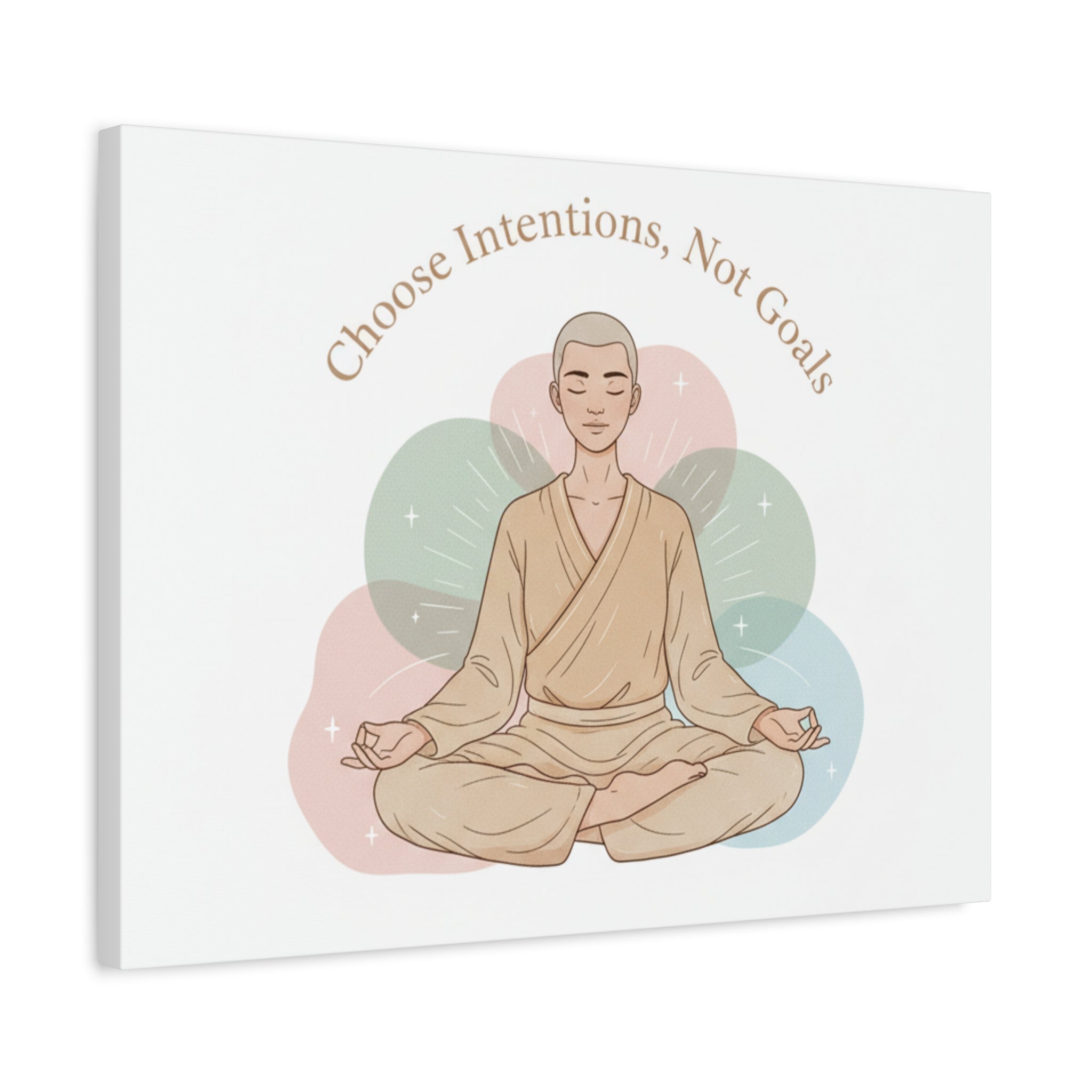Choose Intentions Not Goals Canvas | gentle wellness poster, intention art