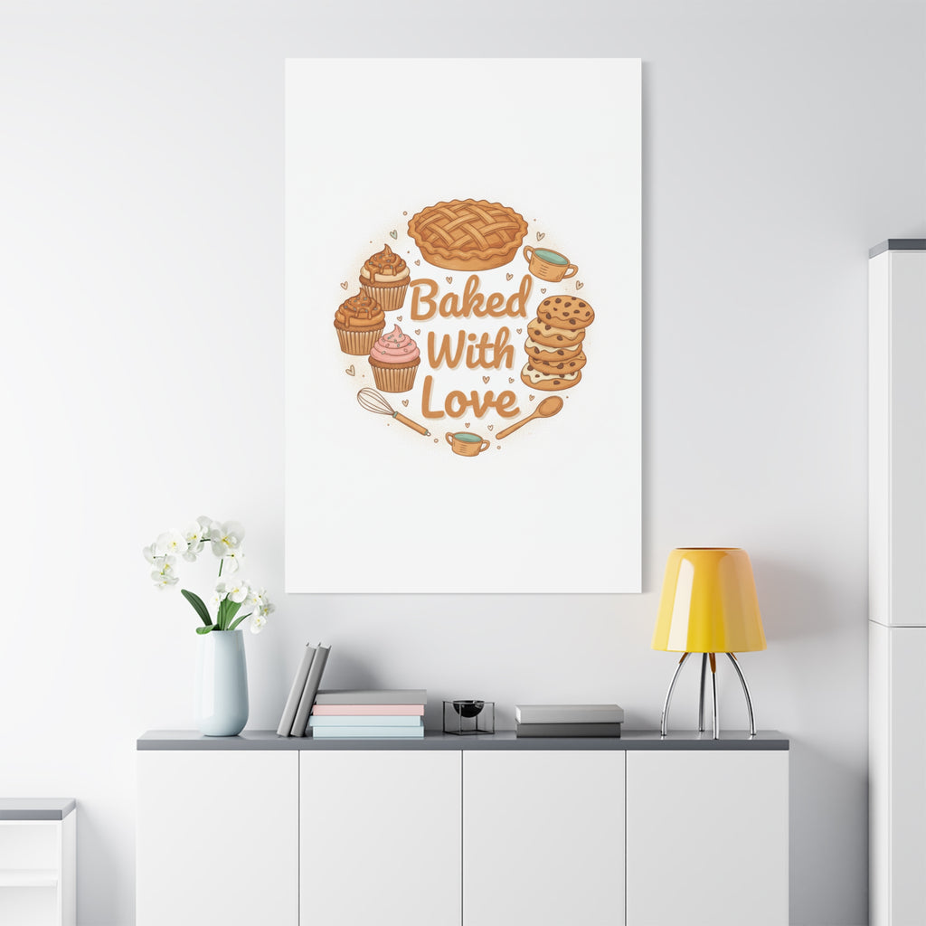 Baked With Love Canvas | Cozy Baking Aesthetic, Flour Power Decor