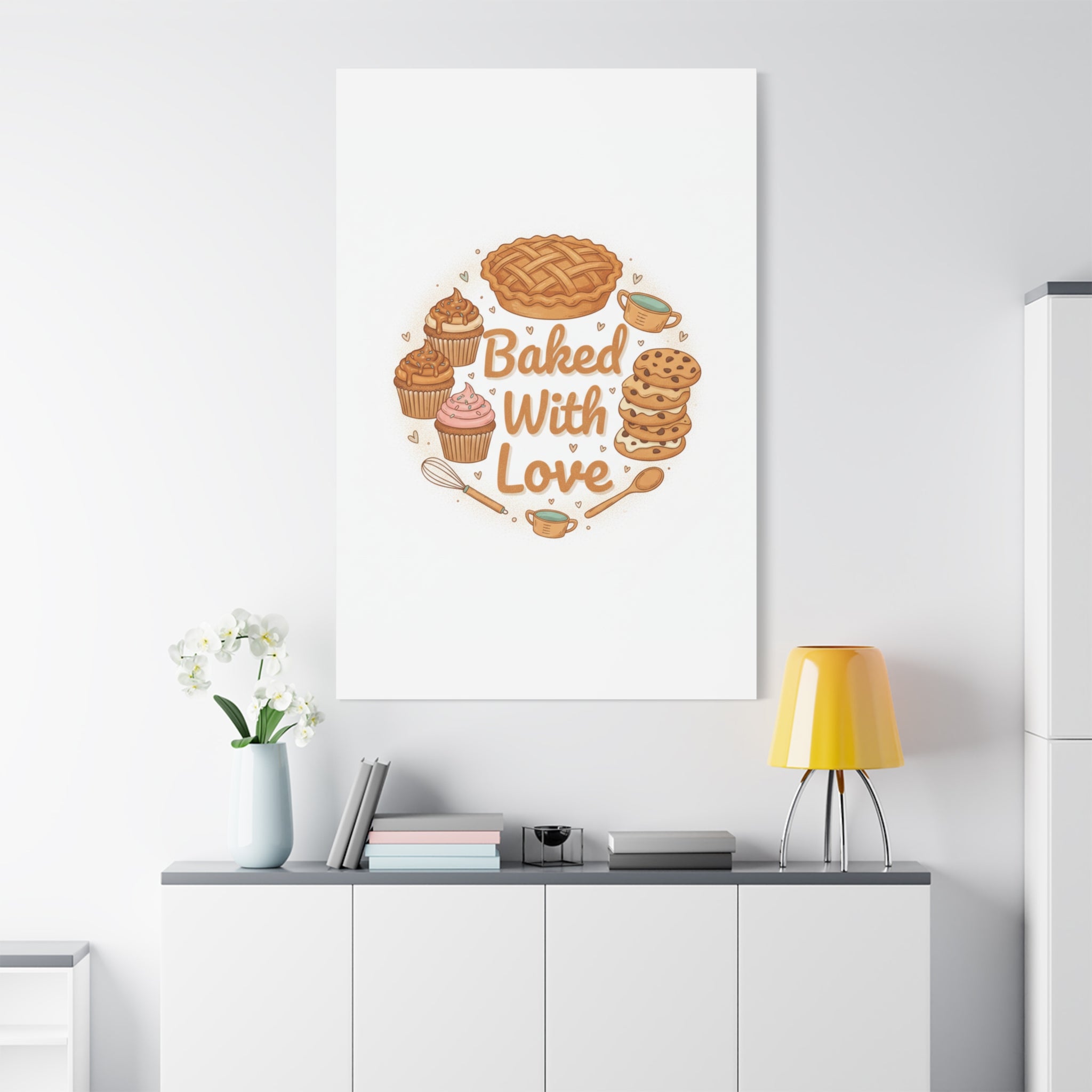Baked With Love Canvas | Cozy Baking Aesthetic, Flour Power Decor