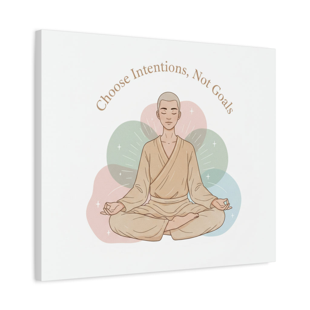 Choose Intentions Not Goals Canvas | gentle wellness poster, intention art