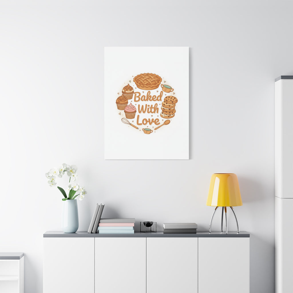 Baked With Love Canvas | Cozy Baking Aesthetic, Flour Power Decor