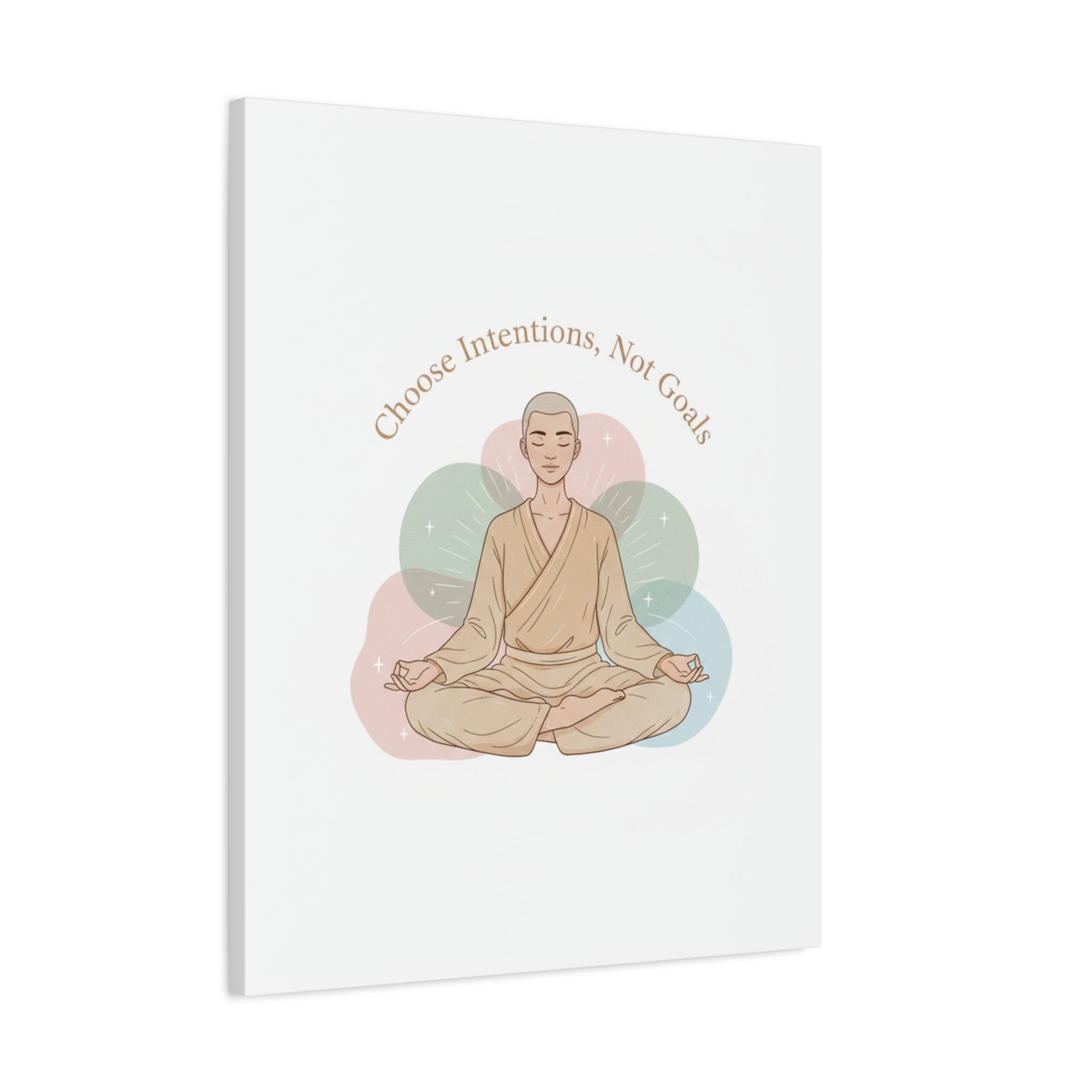 Choose Intentions Not Goals Canvas | gentle wellness poster, intention art