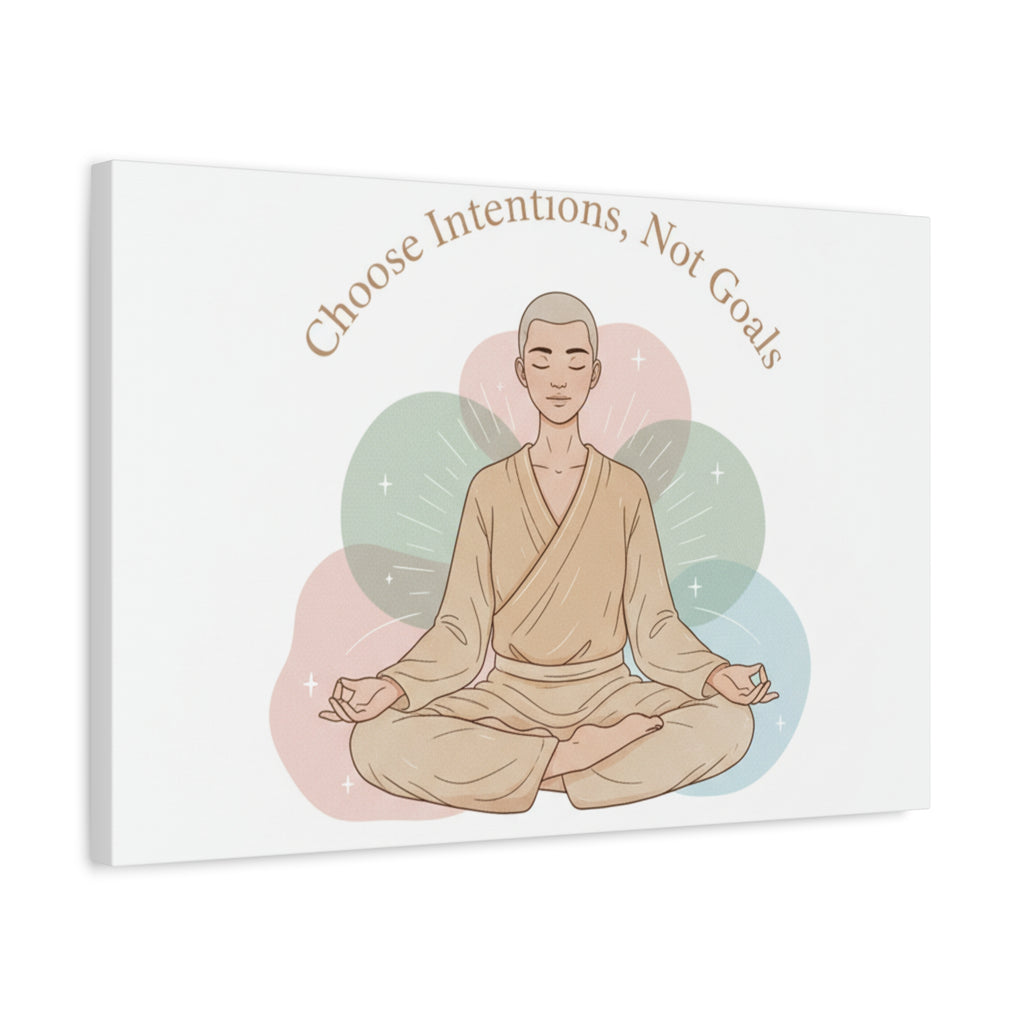 Choose Intentions Not Goals Canvas | gentle wellness poster, intention art