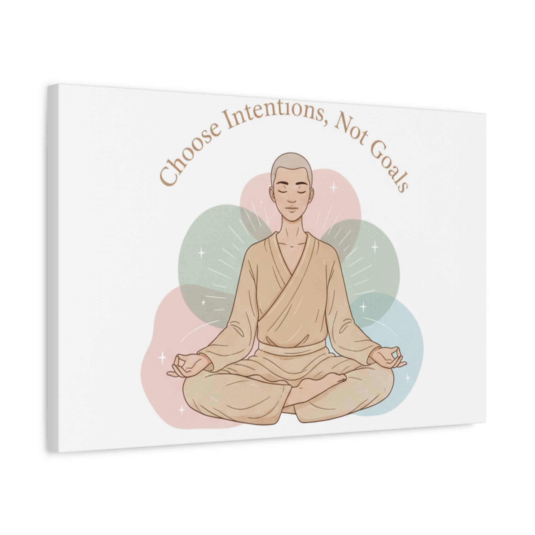 Choose Intentions Not Goals Canvas | gentle wellness poster, intention art