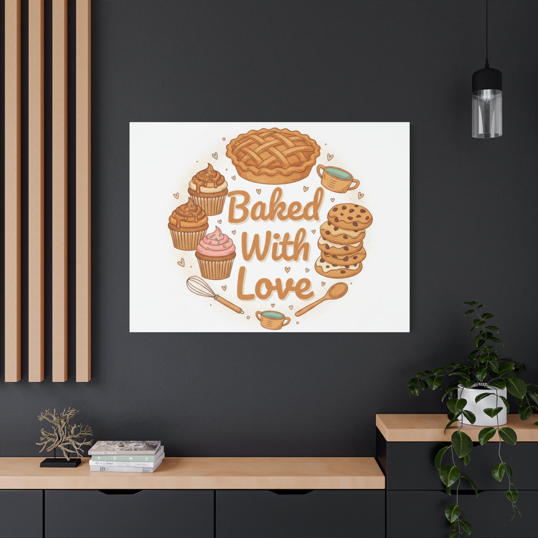 Baked With Love Canvas | Cozy Baking Aesthetic, Flour Power Decor