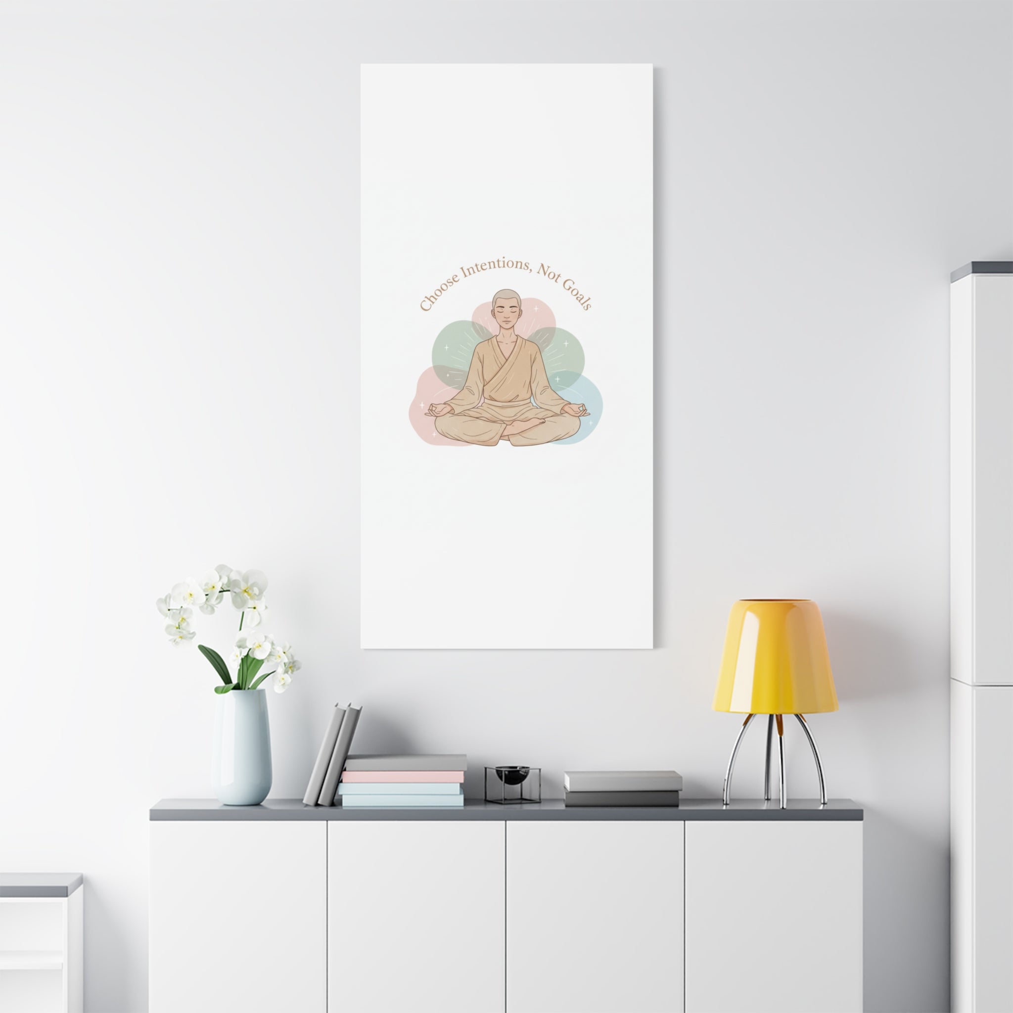Choose Intentions Not Goals Canvas | gentle wellness poster, intention art