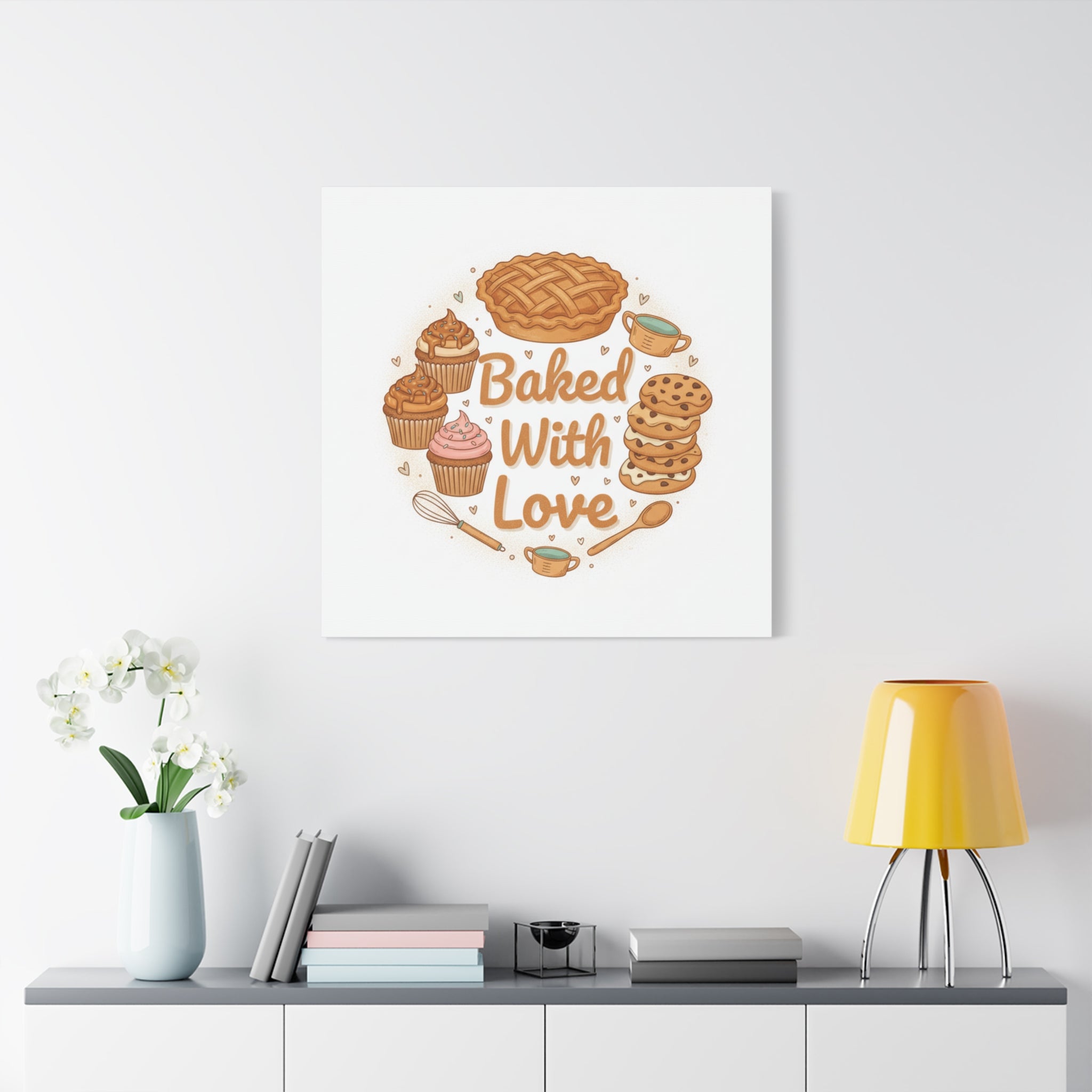 Baked With Love Canvas | Cozy Baking Aesthetic, Flour Power Decor