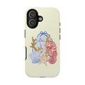 Glowy Summer Sea Phone Case — Coral, Blue & Beige Nostalgic Ocean Vibes