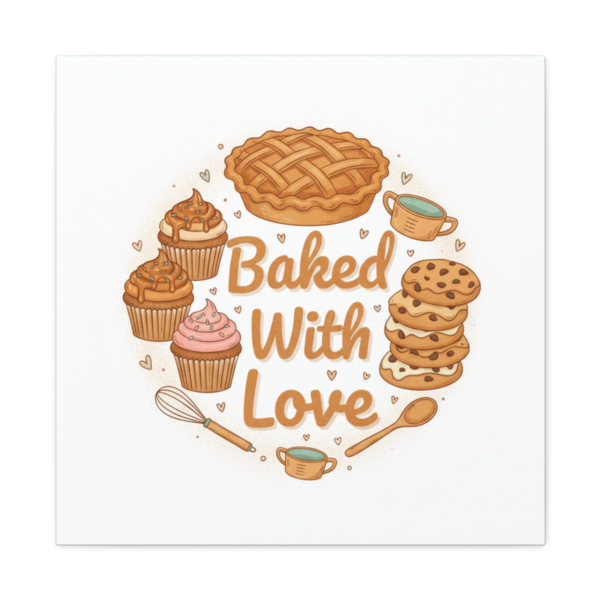 Baked With Love Canvas | Cozy Baking Aesthetic, Flour Power Decor