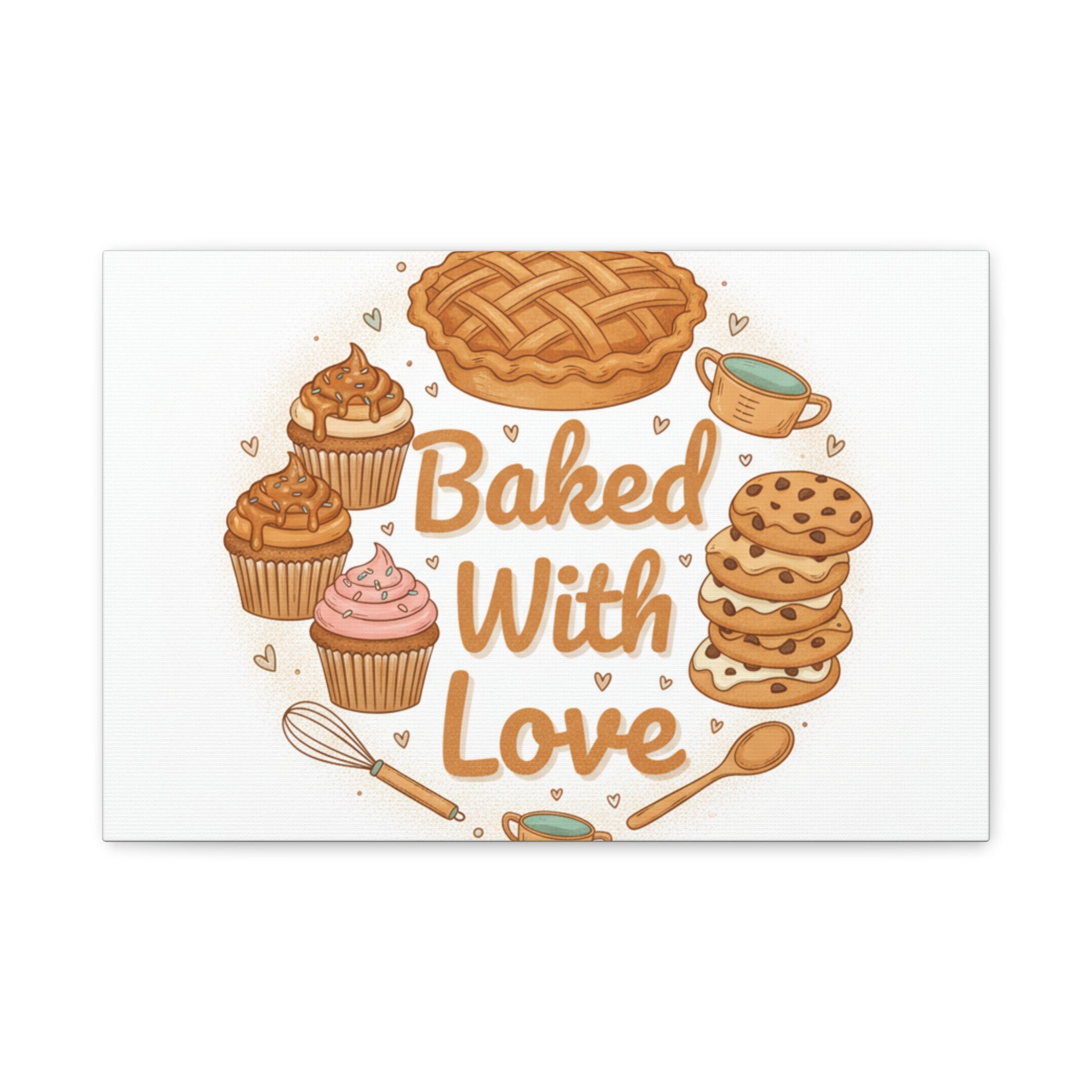 Baked With Love Canvas | Cozy Baking Aesthetic, Flour Power Decor