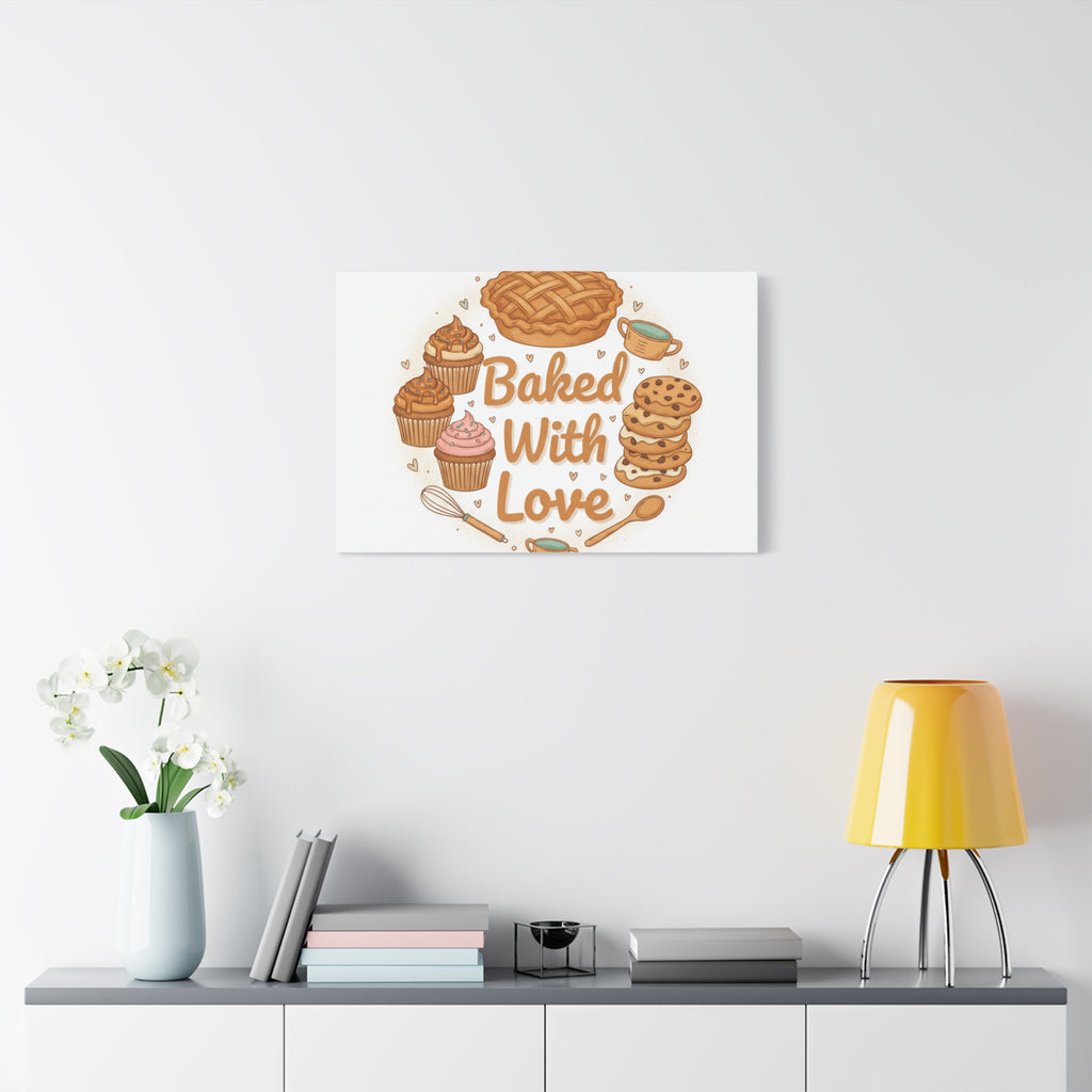 Baked With Love Canvas | Cozy Baking Aesthetic, Flour Power Decor