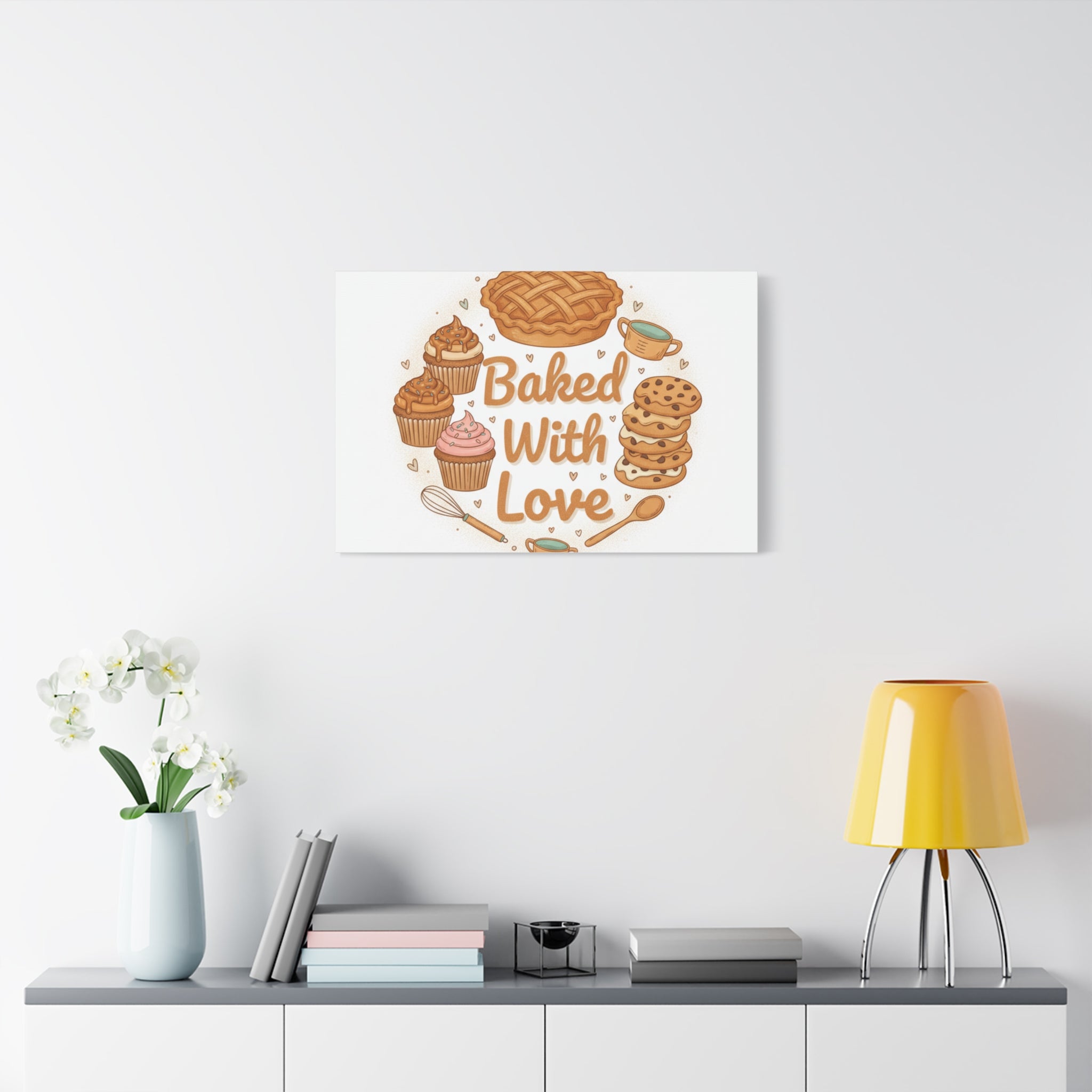 Baked With Love Canvas | Cozy Baking Aesthetic, Flour Power Decor