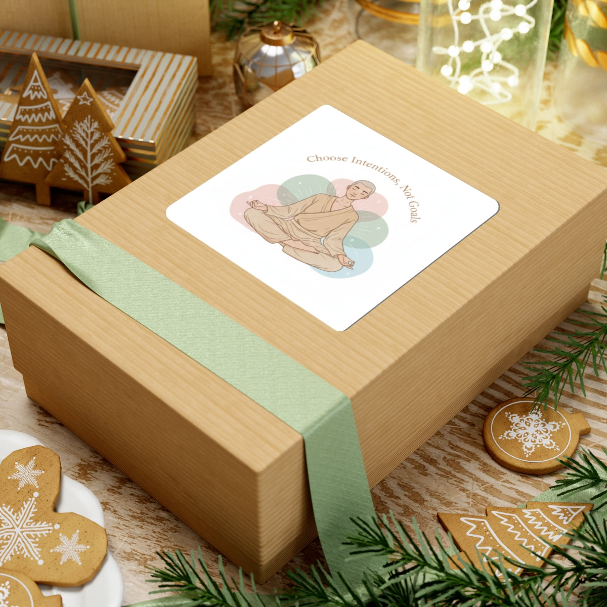 Inspirational New Year Reminder Sticker — "Gently remind yourself as you embark on the new year what truly matters"