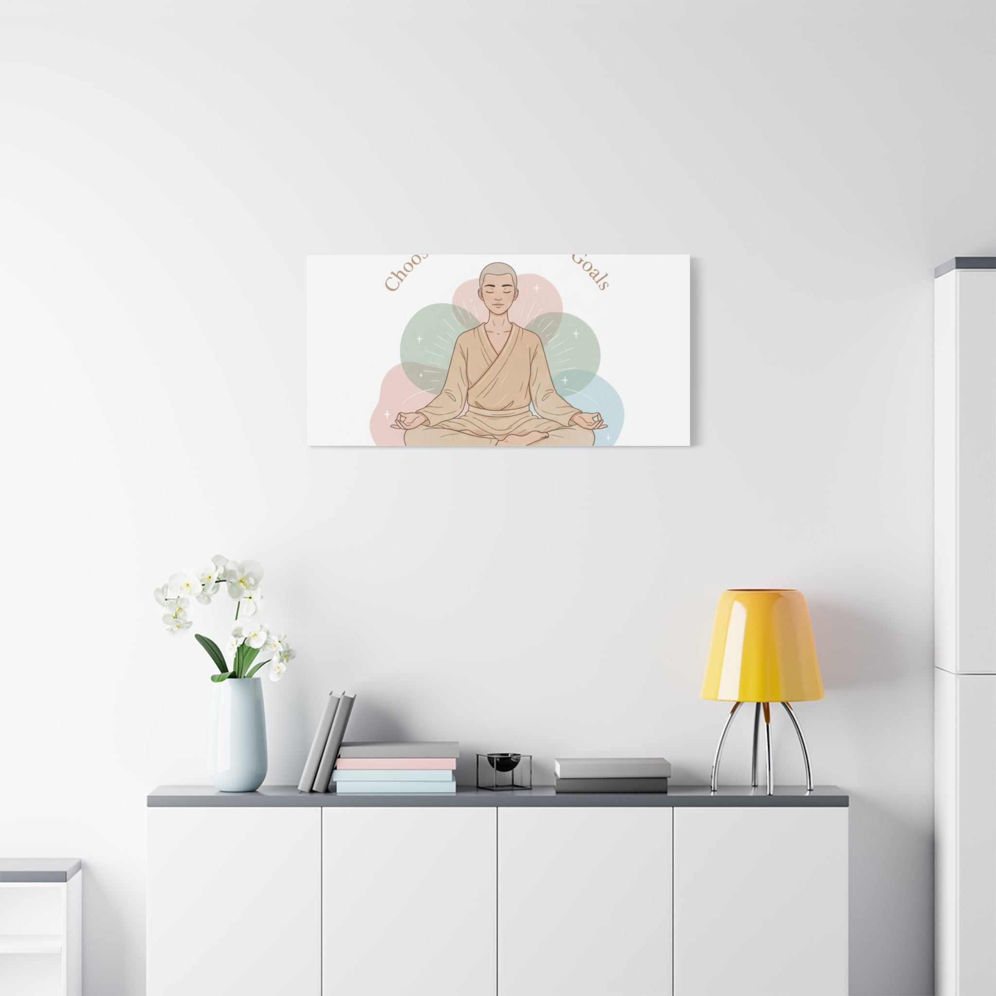 Choose Intentions Not Goals Canvas | gentle wellness poster, intention art