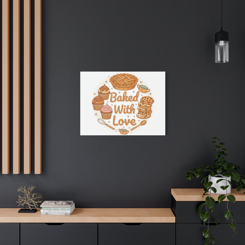 Baked With Love Canvas | Cozy Baking Aesthetic, Flour Power Decor