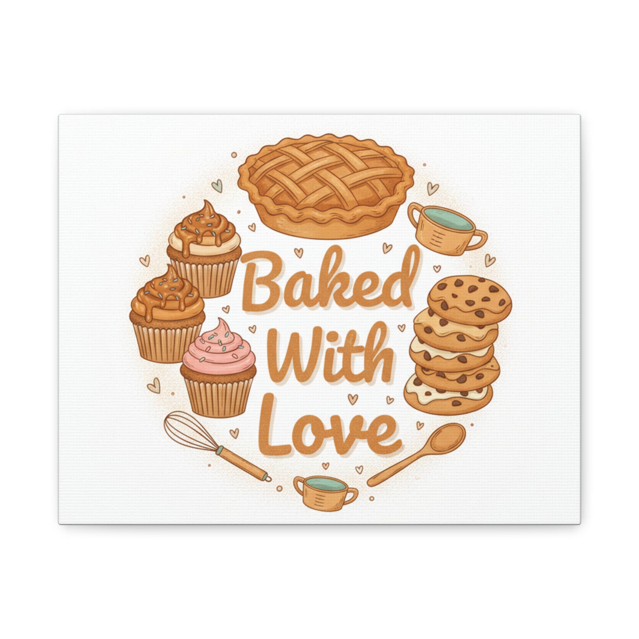 Baked With Love Canvas | Cozy Baking Aesthetic, Flour Power Decor