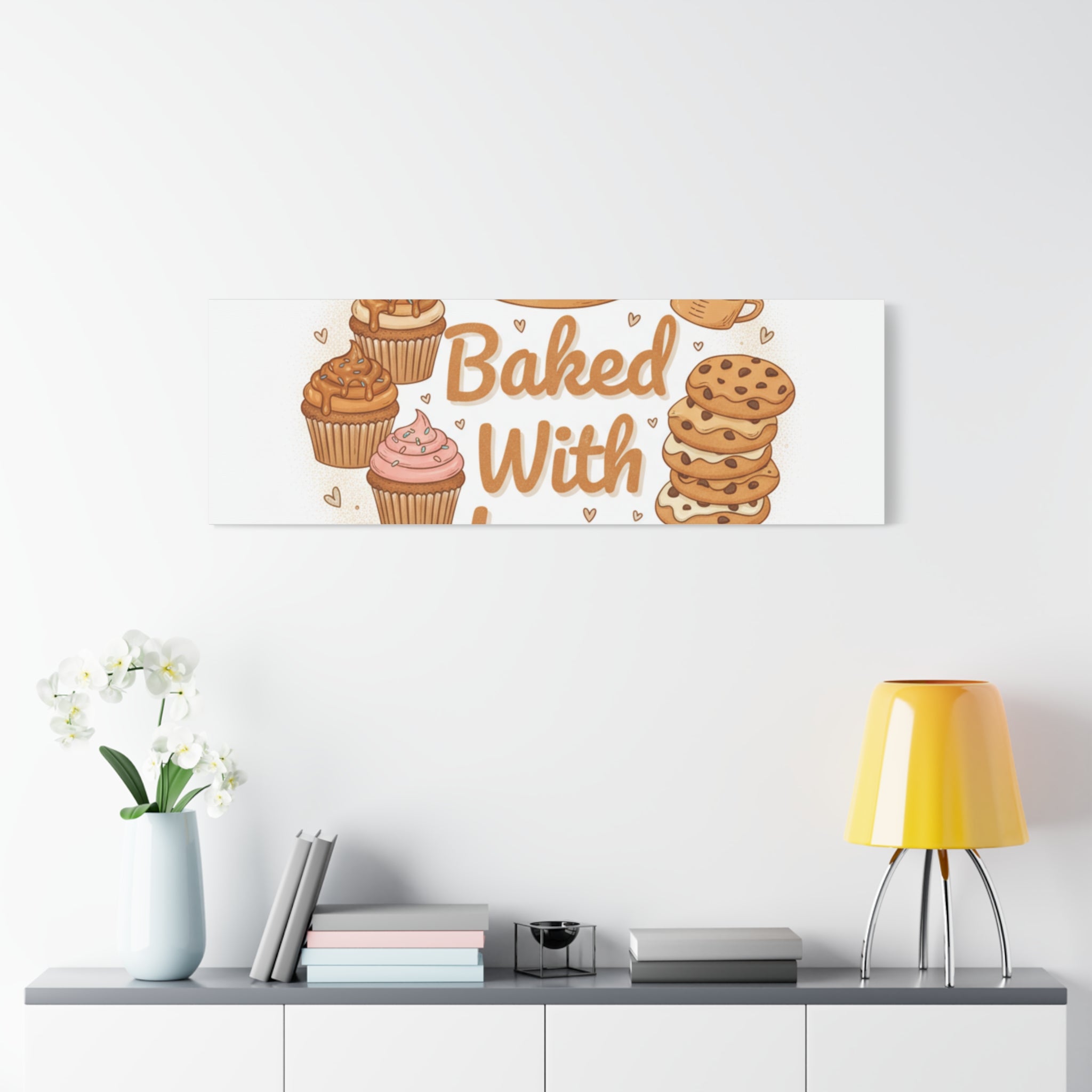 Baked With Love Canvas | Cozy Baking Aesthetic, Flour Power Decor