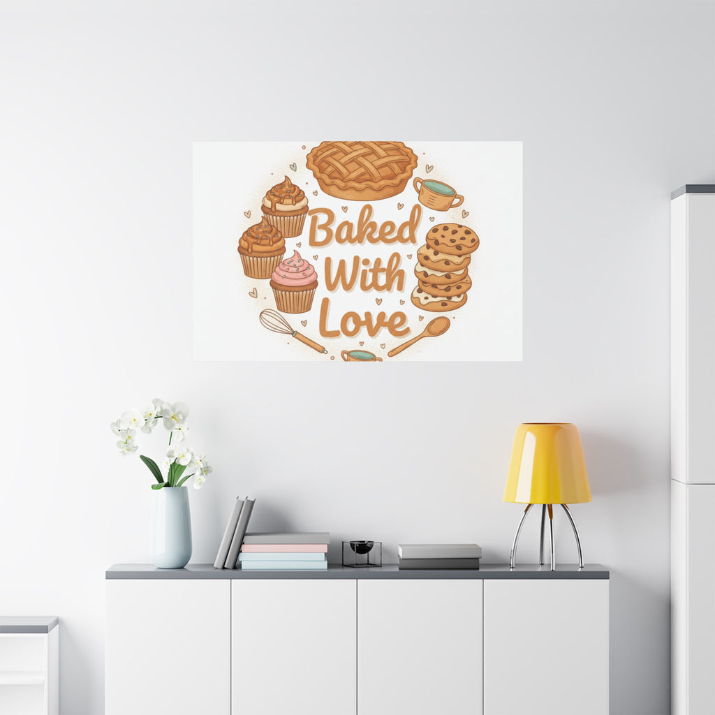 Baked With Love Canvas | Cozy Baking Aesthetic, Flour Power Decor