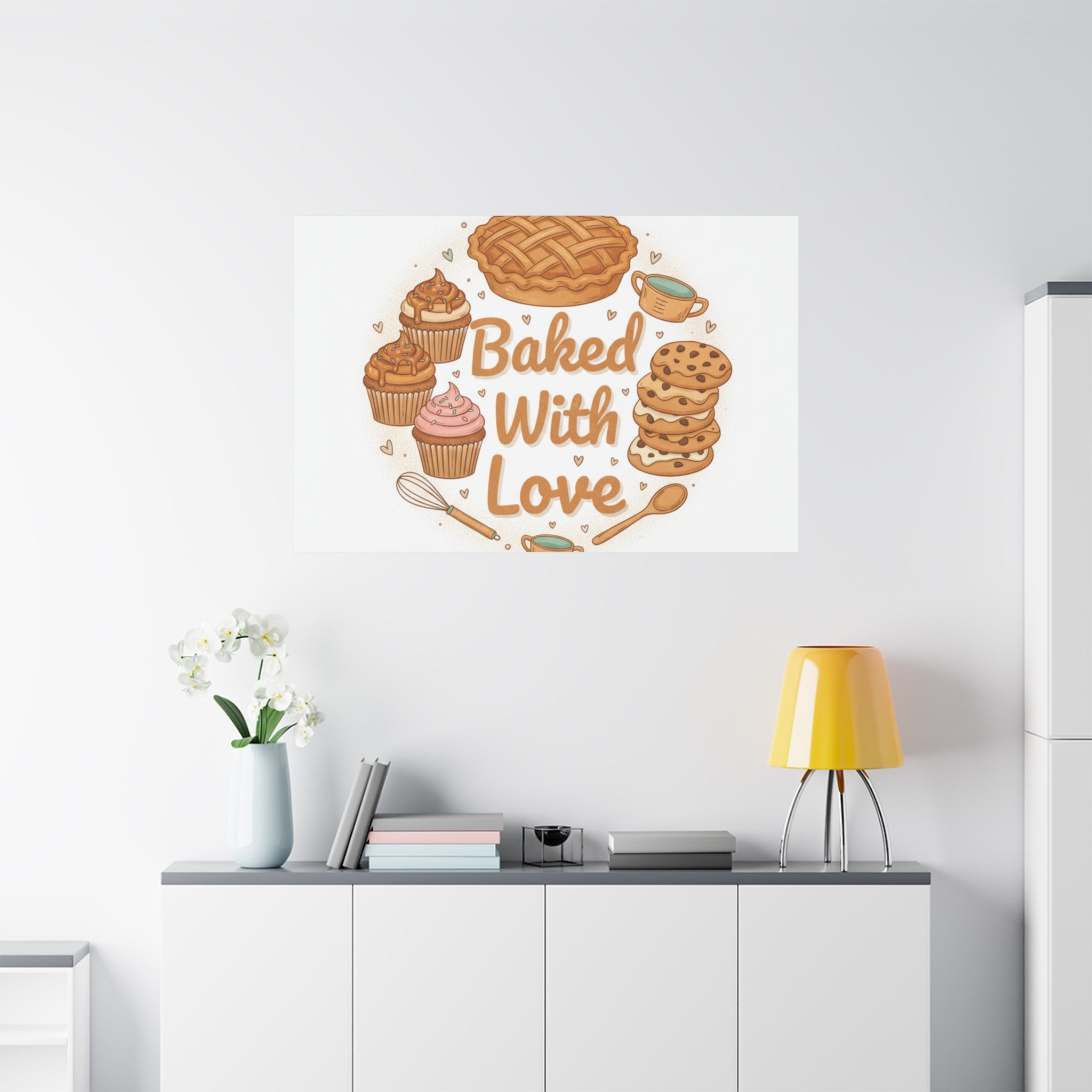 Baked With Love Canvas | Cozy Baking Aesthetic, Flour Power Decor