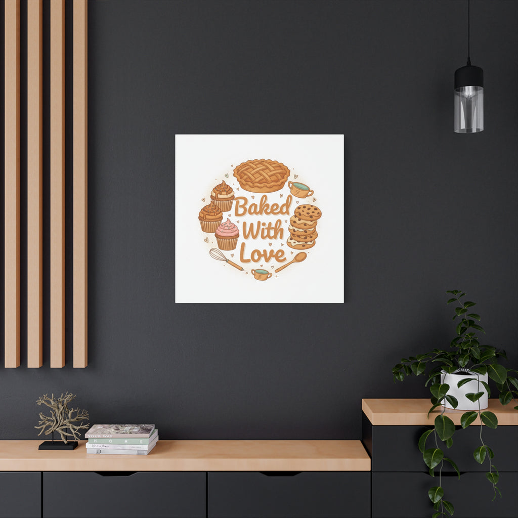 Baked With Love Canvas | Cozy Baking Aesthetic, Flour Power Decor