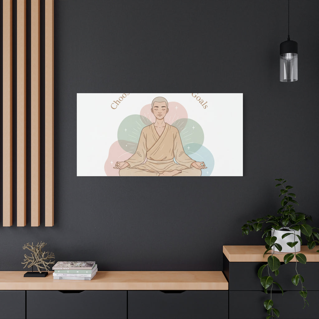 Choose Intentions Not Goals Canvas | gentle wellness poster, intention art