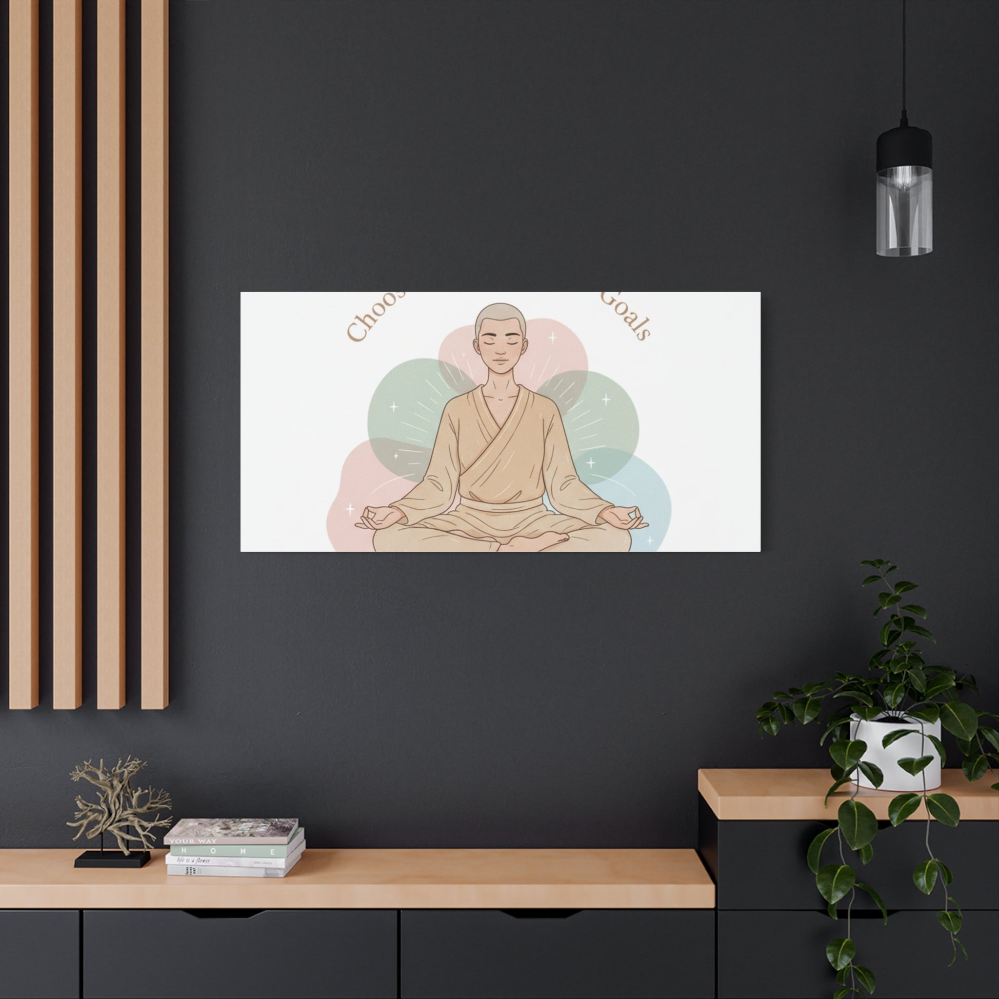 Choose Intentions Not Goals Canvas | gentle wellness poster, intention art