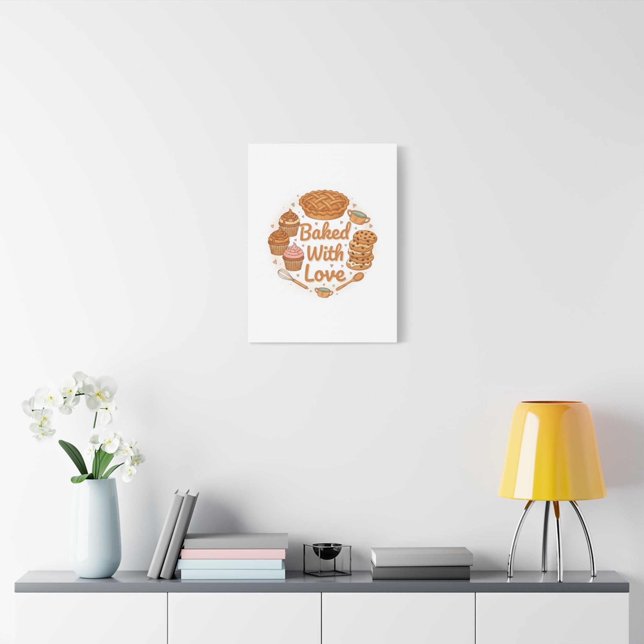 Baked With Love Canvas | Cozy Baking Aesthetic, Flour Power Decor