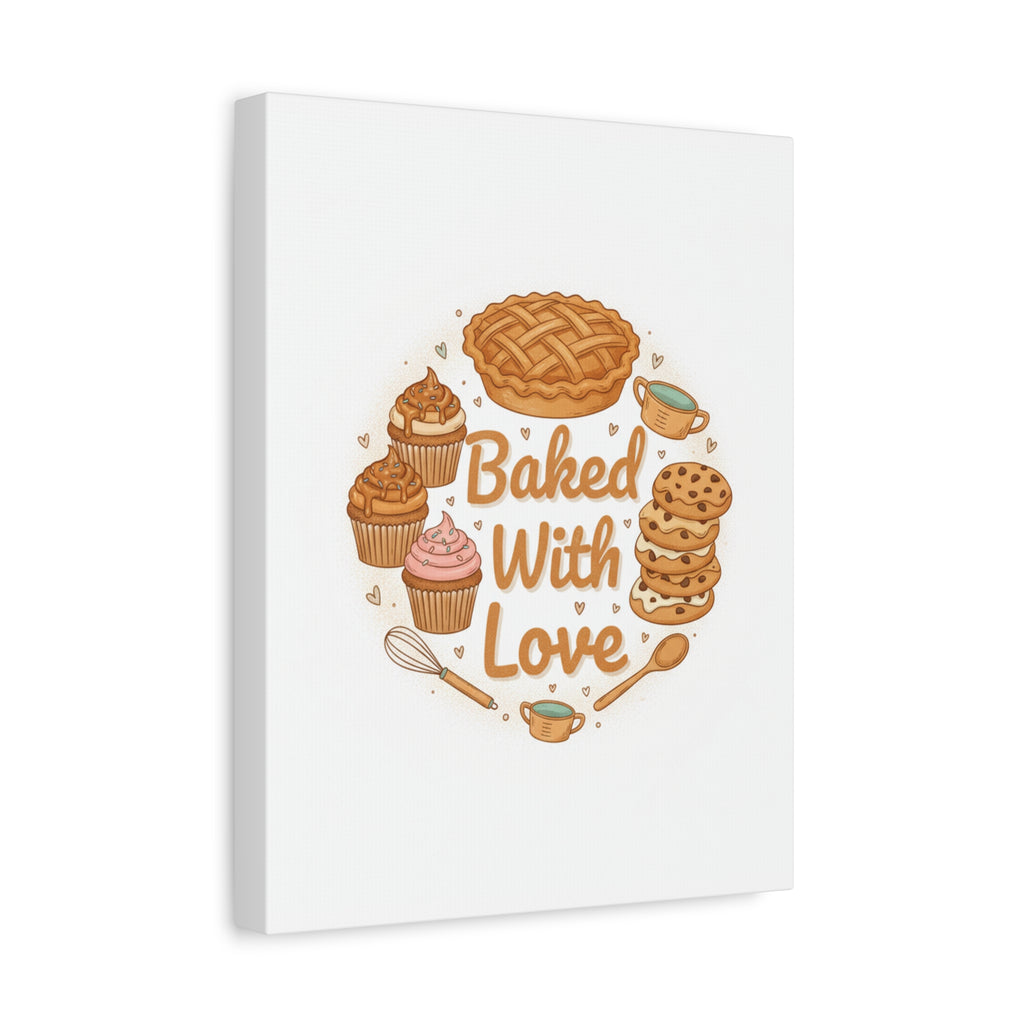 Baked With Love Canvas | Cozy Baking Aesthetic, Flour Power Decor