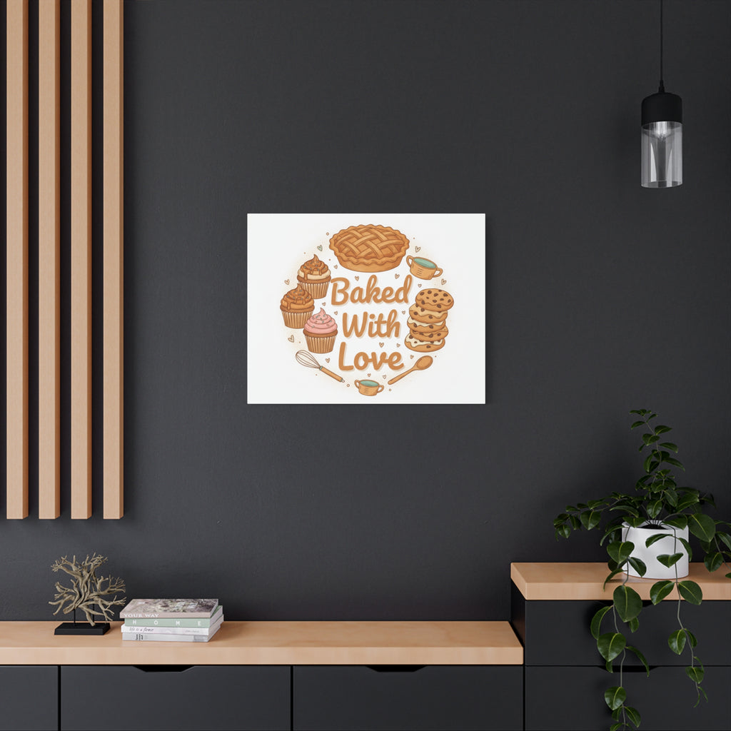 Baked With Love Canvas | Cozy Baking Aesthetic, Flour Power Decor