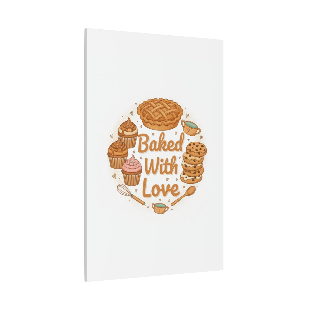 Baked With Love Canvas | Cozy Baking Aesthetic, Flour Power Decor