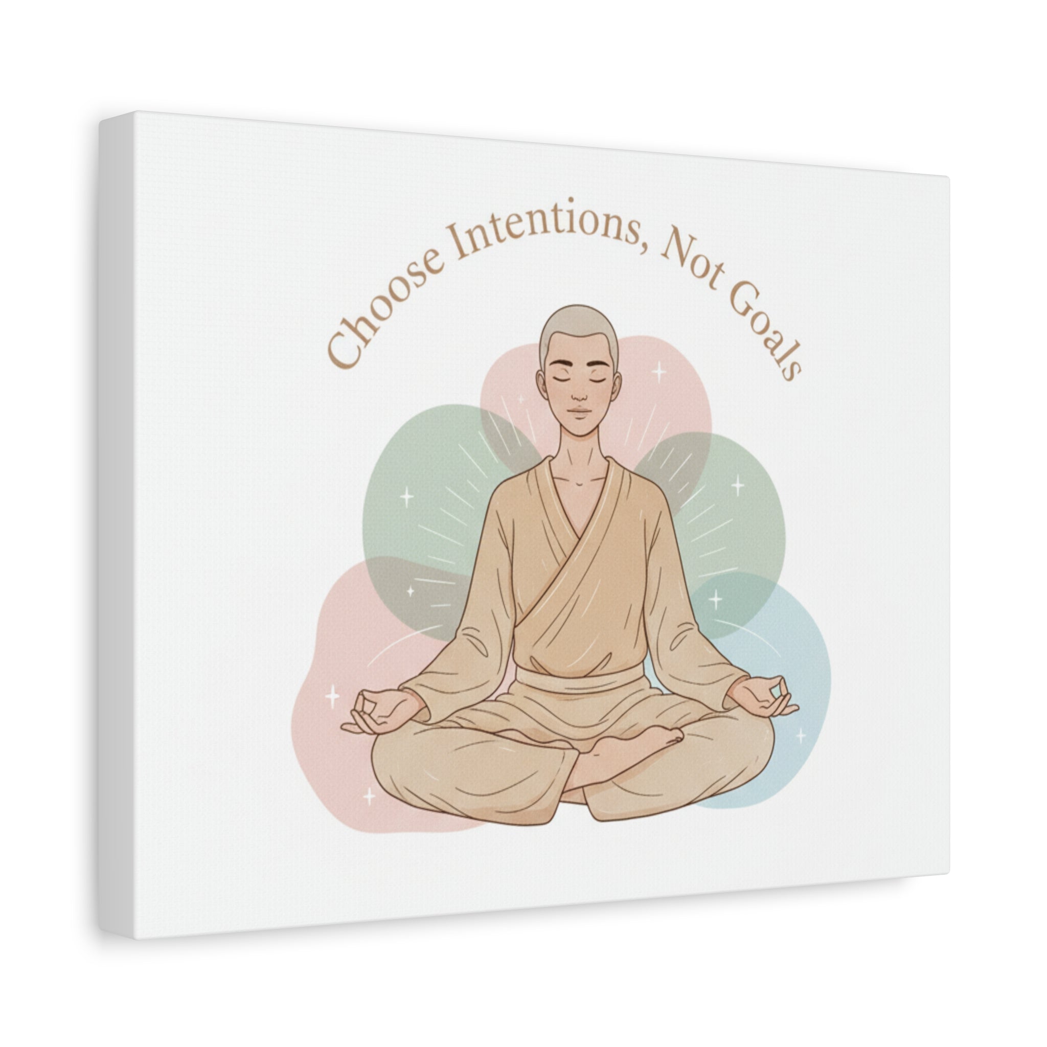 Choose Intentions Not Goals Canvas | gentle wellness poster, intention art