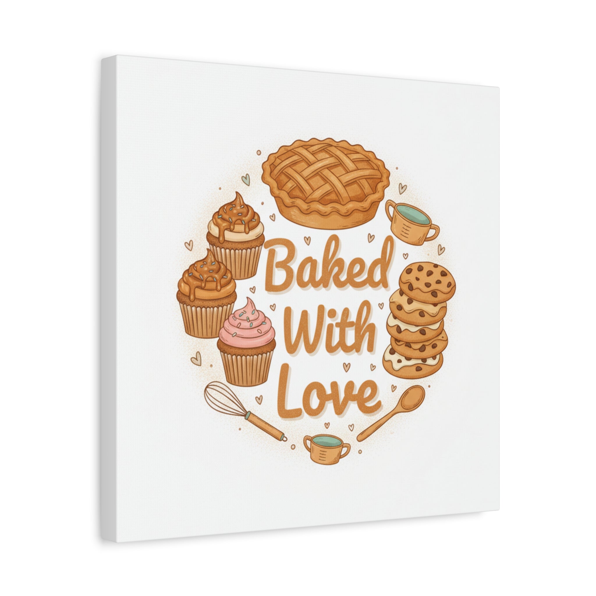 Baked With Love Canvas | Cozy Baking Aesthetic, Flour Power Decor