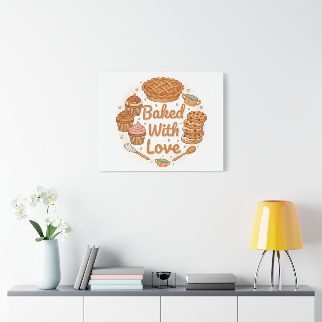 Baked With Love Canvas | Cozy Baking Aesthetic, Flour Power Decor