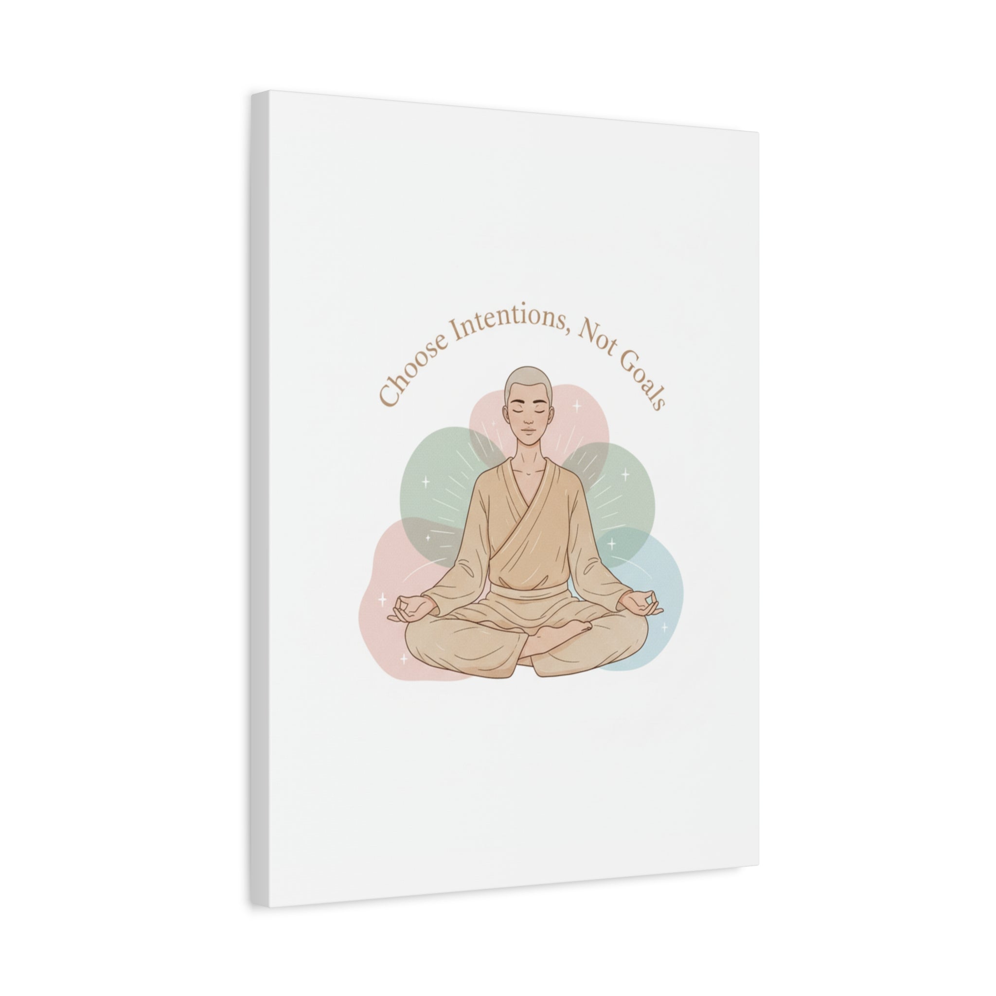 Choose Intentions Not Goals Canvas | gentle wellness poster, intention art