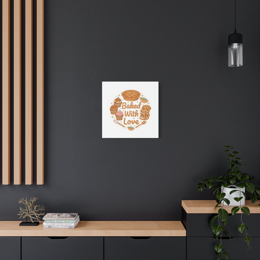 Baked With Love Canvas | Cozy Baking Aesthetic, Flour Power Decor