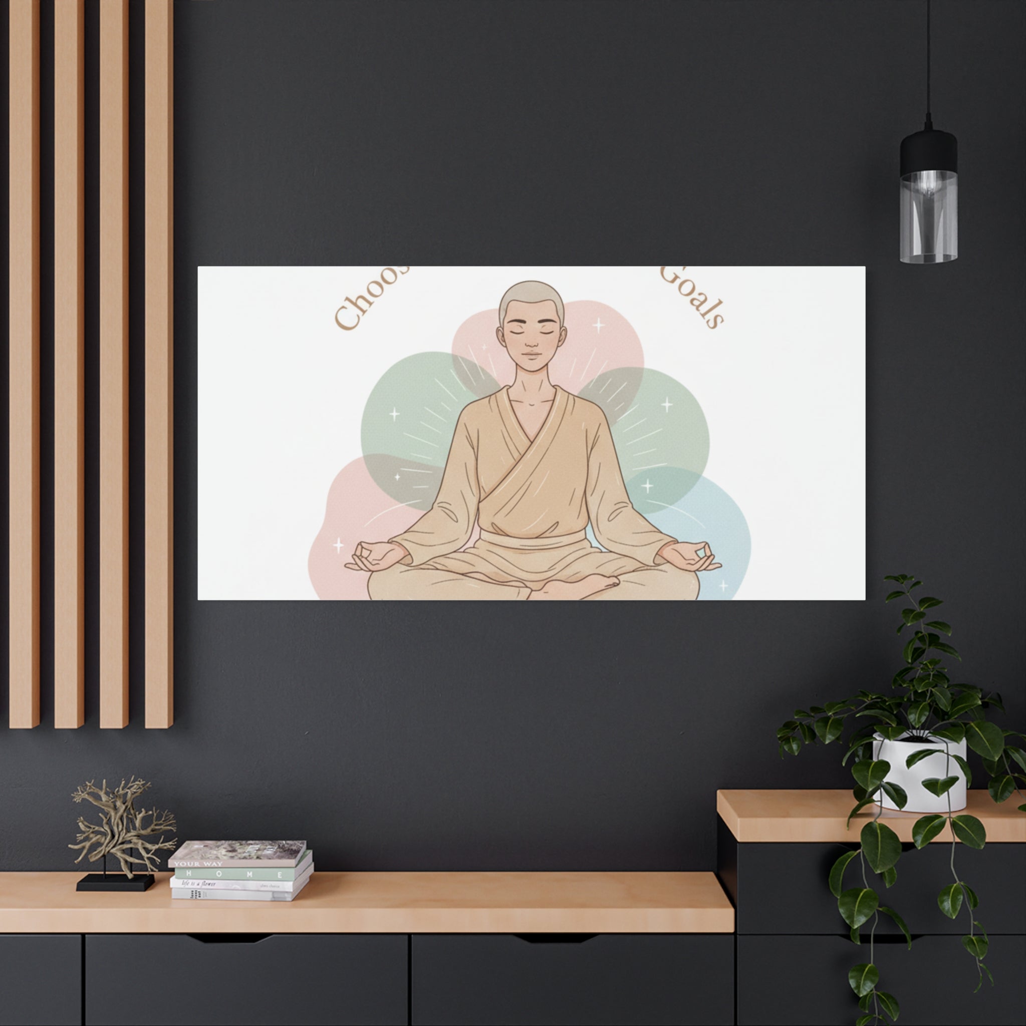 Choose Intentions Not Goals Canvas | gentle wellness poster, intention art
