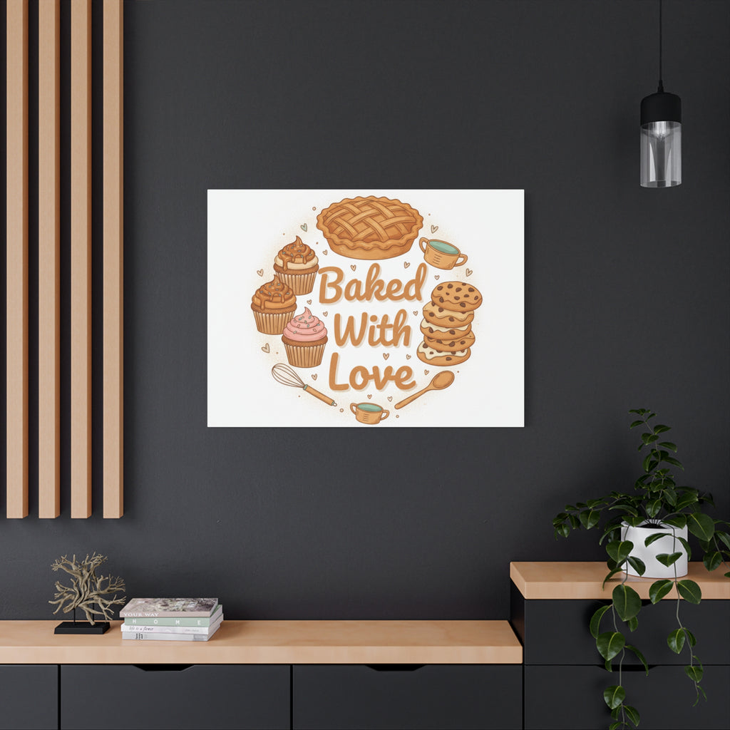 Baked With Love Canvas | Cozy Baking Aesthetic, Flour Power Decor