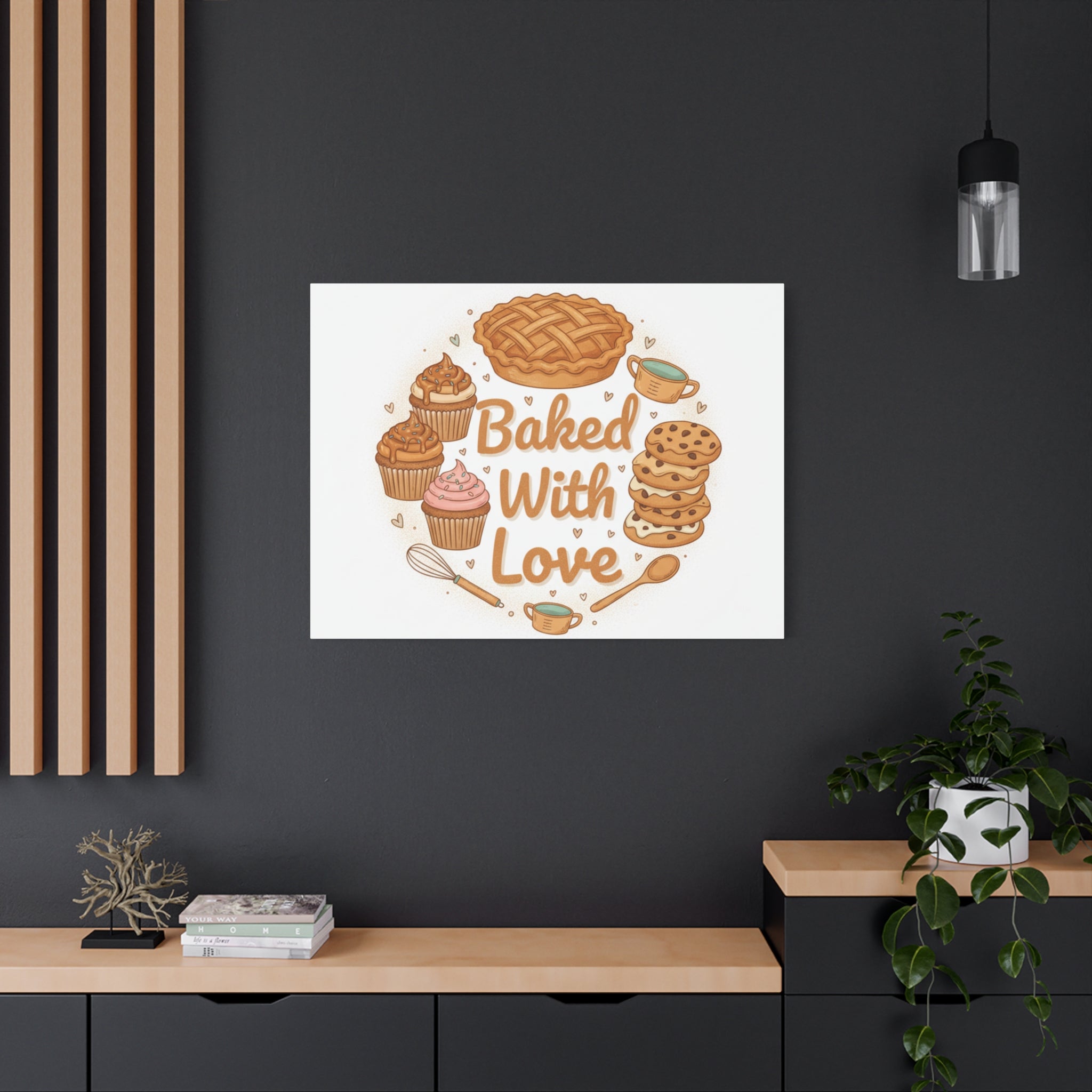 Baked With Love Canvas | Cozy Baking Aesthetic, Flour Power Decor