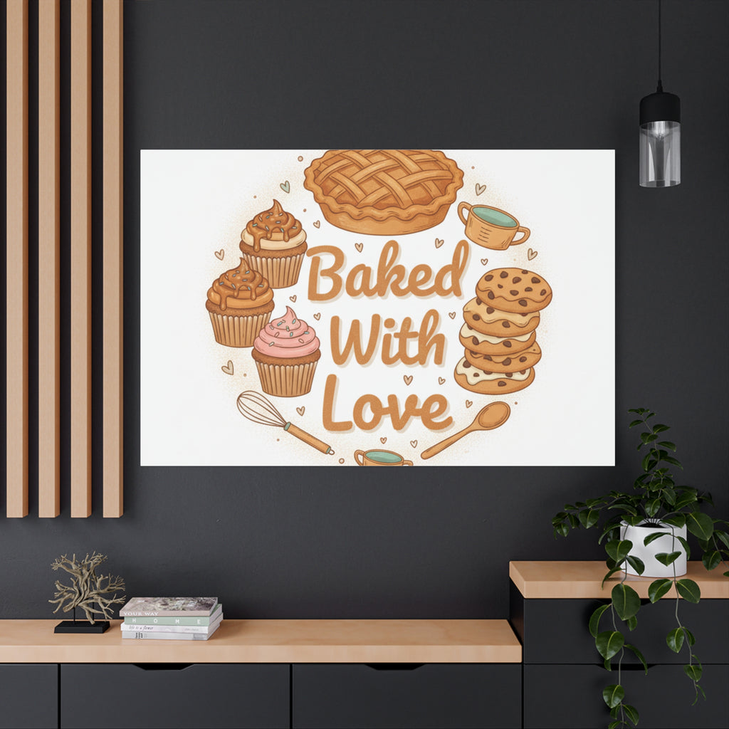 Baked With Love Canvas | Cozy Baking Aesthetic, Flour Power Decor