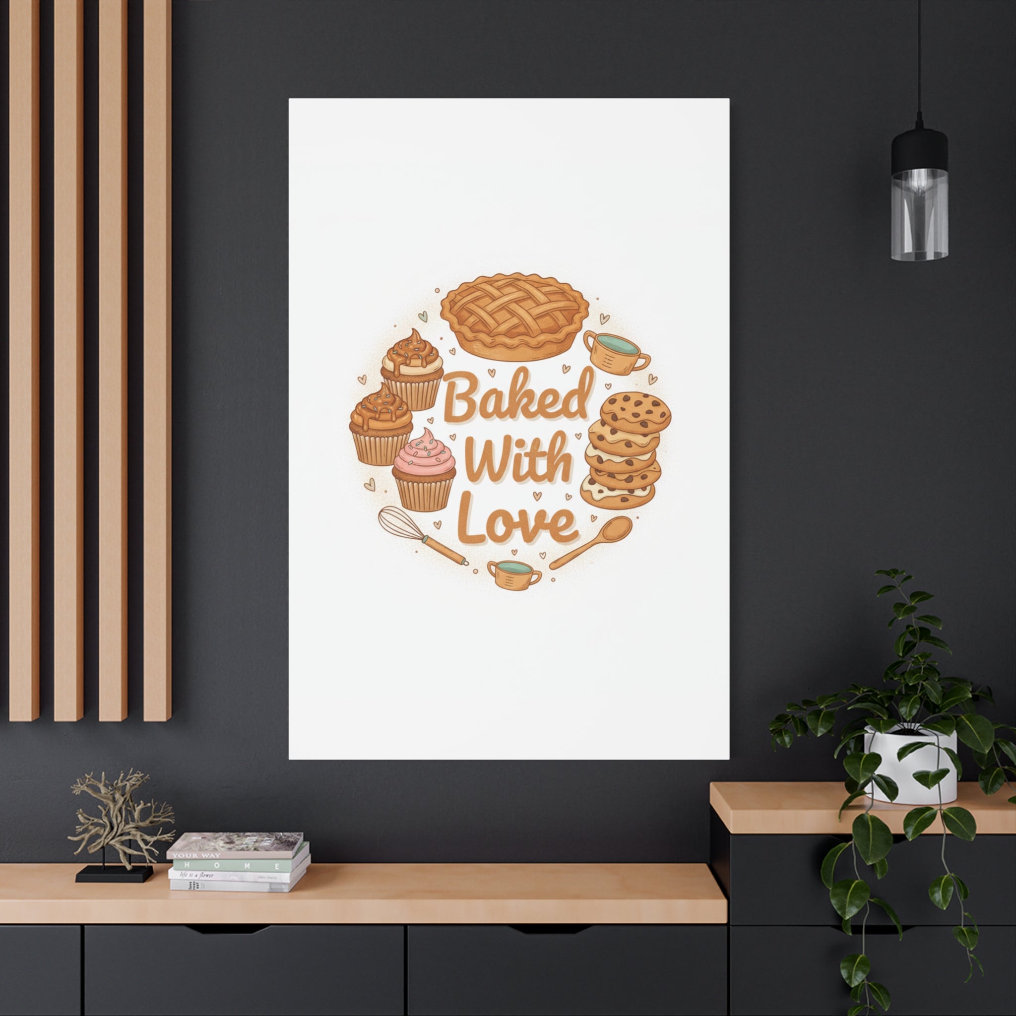 Baked With Love Canvas | Cozy Baking Aesthetic, Flour Power Decor