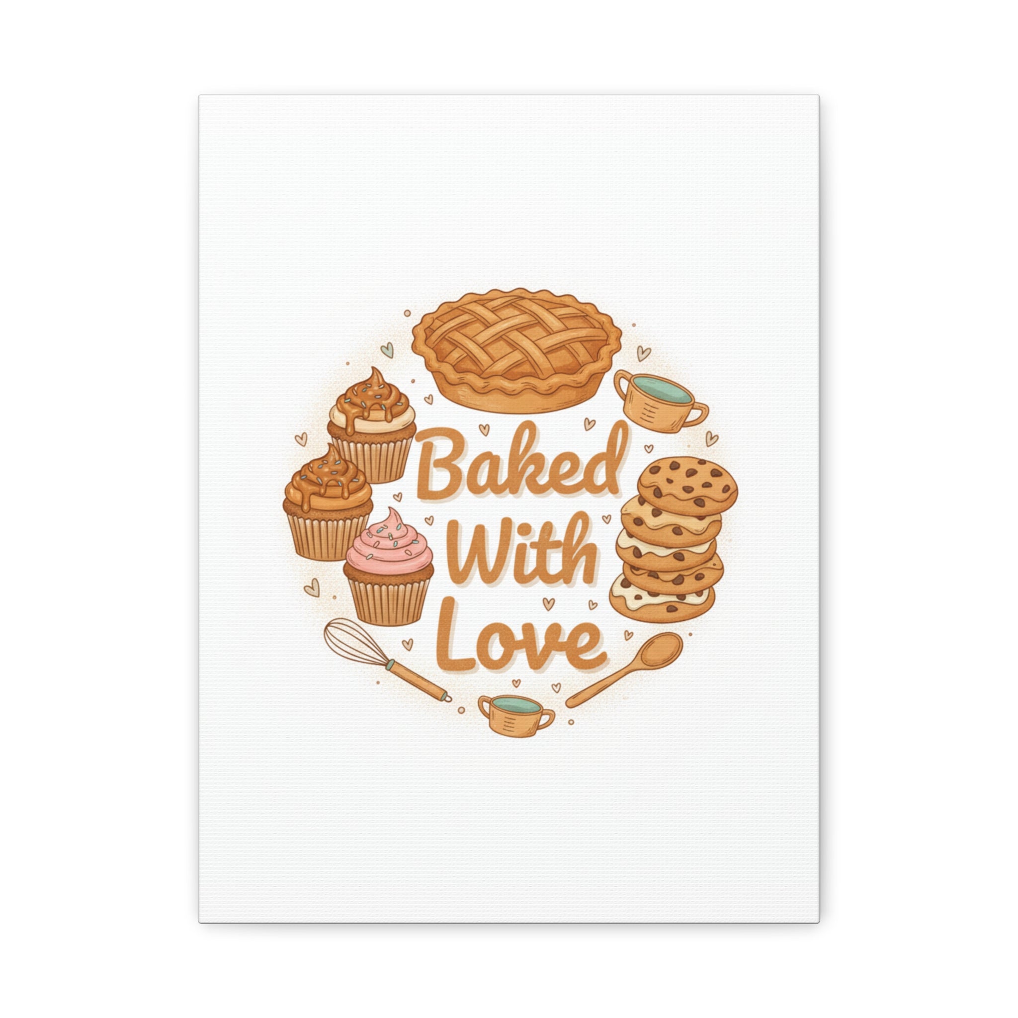 Baked With Love Canvas | Cozy Baking Aesthetic, Flour Power Decor