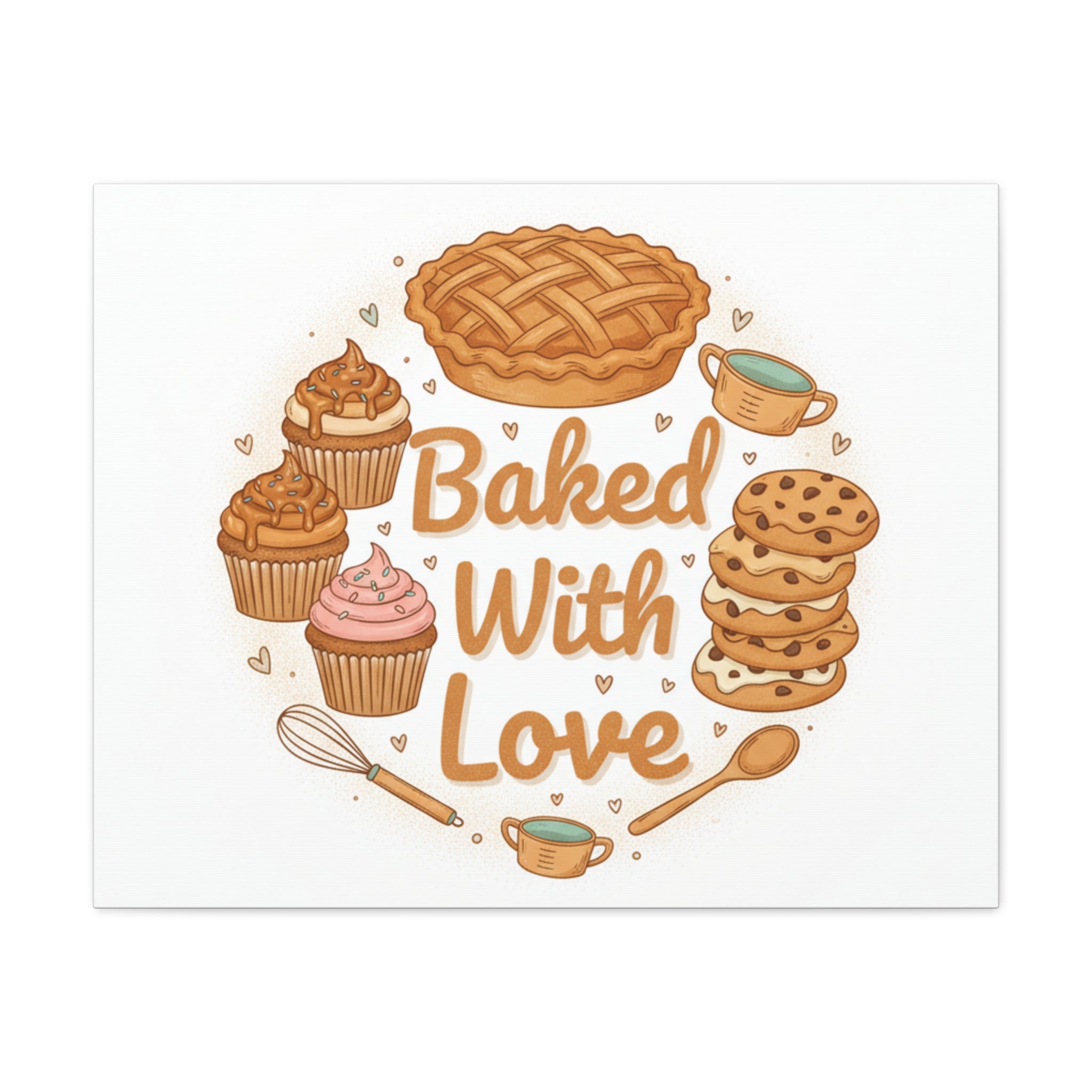 Baked With Love Canvas | Cozy Baking Aesthetic, Flour Power Decor